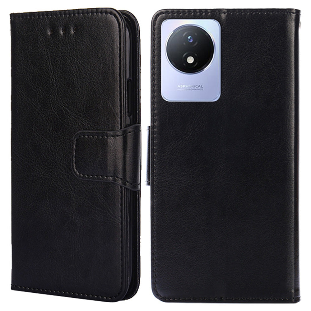 For vivo Y02 4G Foldable Stand Cover Textured PU Leather Shockproof Phone Wallet Case For vivo Y02 4G Foldable Stand Cover Textured PU Leather Shockproof Phone Wallet Case
